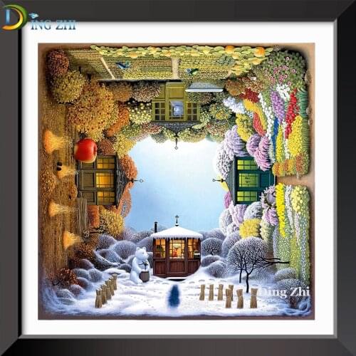 5D Diamond Painting Mosaic Rotating Four Seasons Garden Diy Full Round/Square Drill Embroidery Handmade Cross Stitch Kits Decor