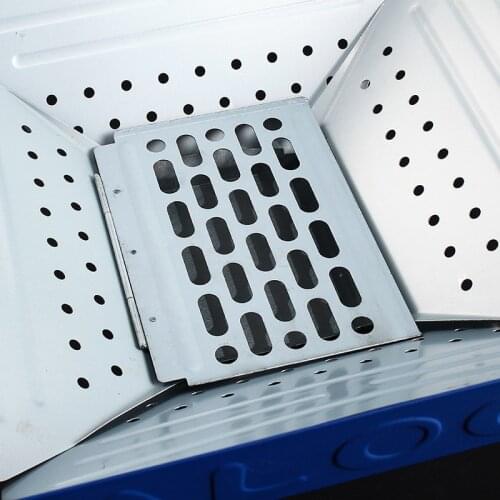 ALOCS Outdoor Camping Grill Stainless Steel Foldable CF-PG05 Blue Integrated Grill