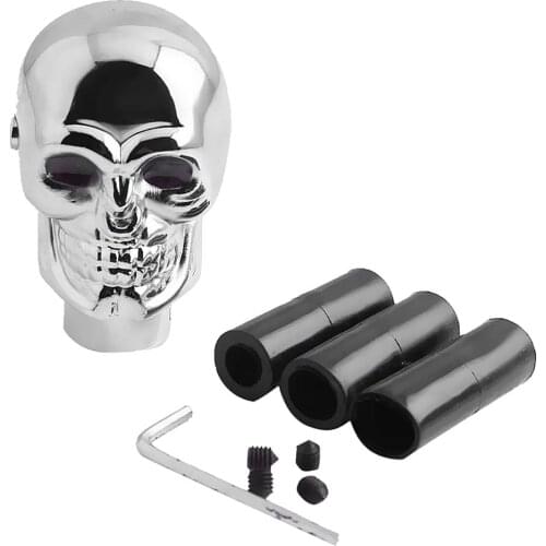 Car Gear Shift Knobs Chrome Skull LED Head Gear Manual Gear Shift Knob Shifter Lever Universal Car Modified Manual Gear Head