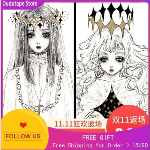 Bronzing Figures Washi Tape Gothic Decorative Saint Prayer Star Falling Washi Tape