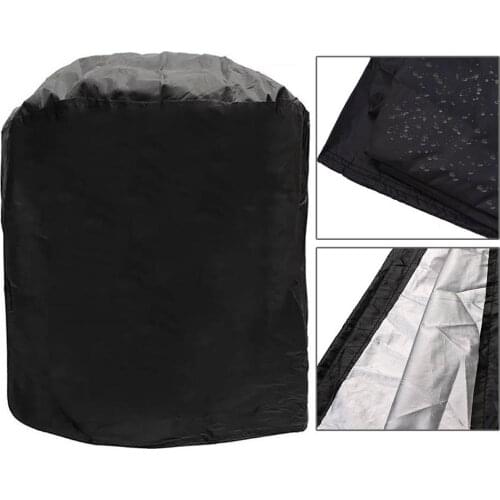 Barbecue Cover, Round BBQ Cover Oxford Fabric Waterproof Dust-proof Anti-UV BBQ Grill Cover, Garden Patio Furniture Protection