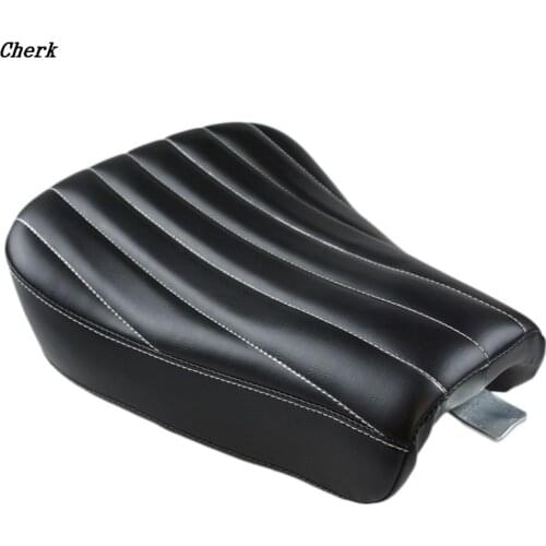 Black Motorcycle Front Driver Line Leather Pillow Solo Seat Cushion For Harley Sportster Forty Eight XL1200 883 72 48 2010-2015