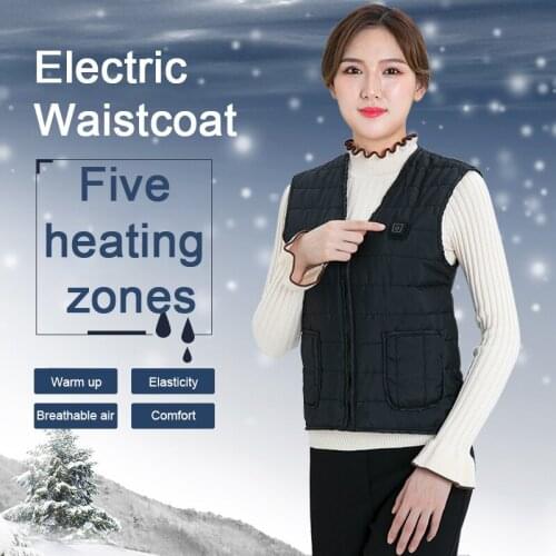Electric Vest Heated Clothes Jacket USB Warm Up Heating Pad Winter Body Warmer
