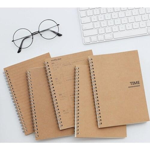 Daily Weekly Planner Spiral Notebook Time Memo Planning Organizer Agenda Time Table To Do List Kraft Paper Cover