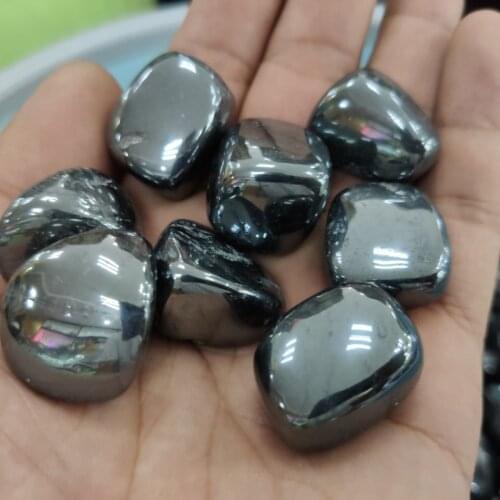 Hematite Tumbled Stone (Crystal Healing Grounding, Shiny Tumble)