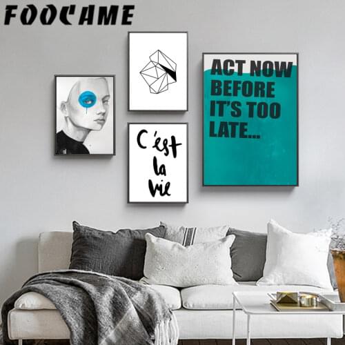 Modern Abstract Painting Watercolor Fashion Girl Wall Art Canvas Print Nordic Geometry Poster Decor Home Picture Living Room