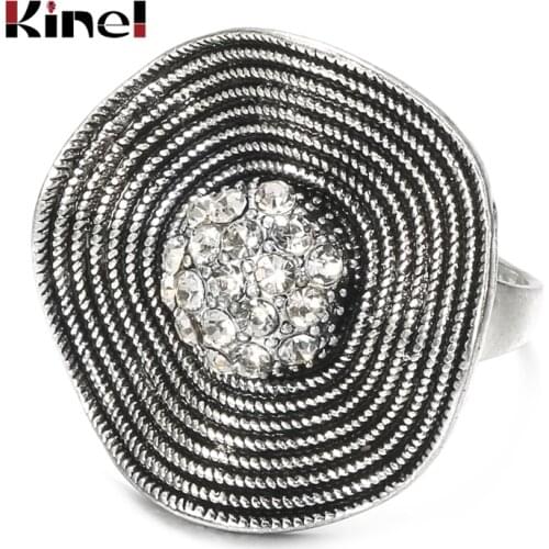 Hot Sale Boho Crystal Flower Rings 2020 Fashion Tibetan Silver CZ Zircon Bridal Wedding Ring Women Retro Jewelry Christmas Gift