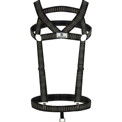PU Leather Adjustable Sexy Bondage Men Full Body Chest Harness Restraint O-ring Rivet Collar Erotic Men BDSM Bondage Set