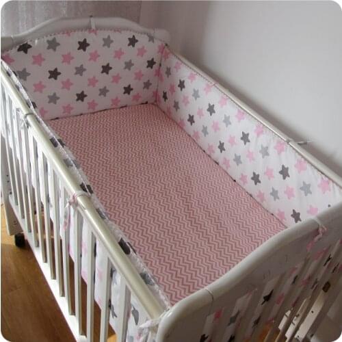 6PCS Baby Cot Bedding Set Baby Nursery Cot Bedding Crib Bumper juego de cama (4bumpers+sheet+pillow cover)