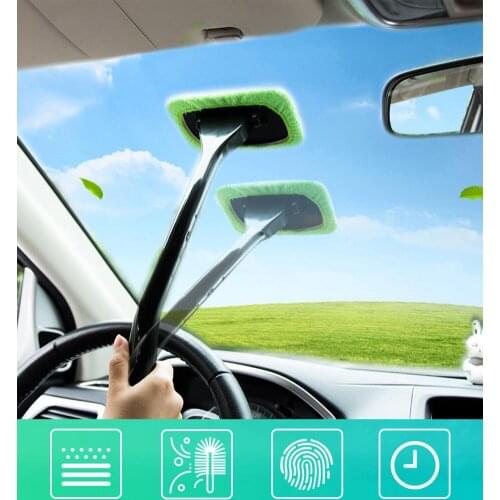 Car Window Washing Brush Kit Windshield Wiper Microfiber Brush Long Sleeve Cleaning Tools Window Washer Car Accessories