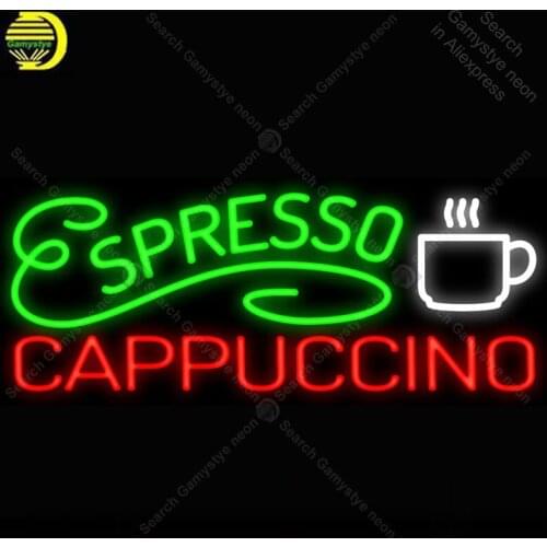 Espresso Cappuccino NEON LIGHT SIGN Cup Neon Sign Decorate Wall Hotel BEER PUB Pub Food Sign Display Handcraft Iconic Sign light