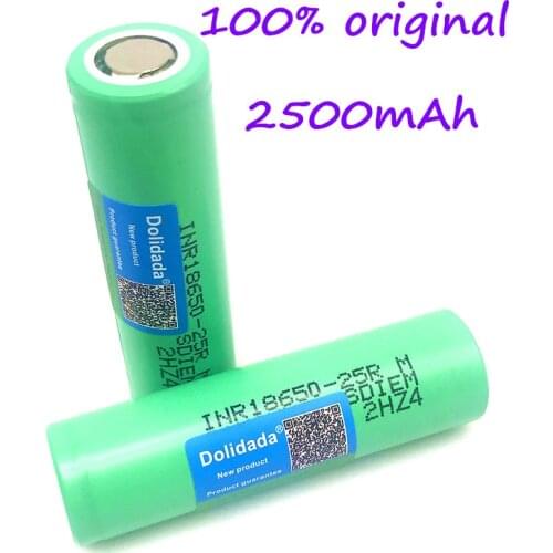 100% New INR18650-25R 18650 2500mAh 3.6V lithium Rechargeable battery 20A discharge batteries
