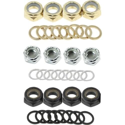 NEW Skateboard Bearing Spacers Washers Nuts Speed Kit Longboard Board Repair Rebuild Set Hoverboard Scooter Accessories Parts