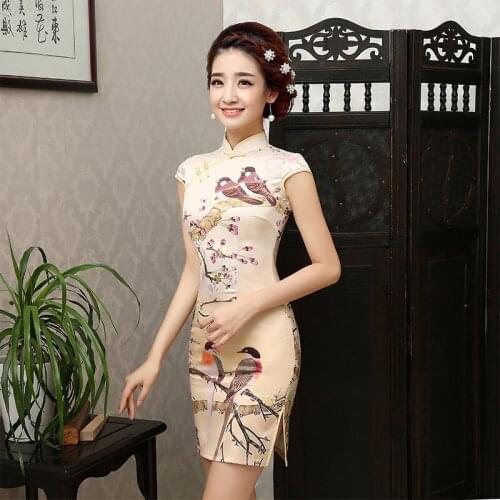 New Summer Fashion Women Chinese Dress Women Cheongsam Chinese Style Dress Vestidos Female Evening Wedding Party Dresses 18