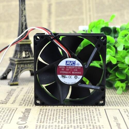New original 8025 Breeze 12V chassis fan 0.5A magnetic levitation line 3 DL08025R12U-S01