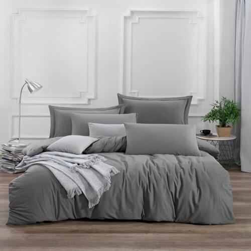 100% Natural Cotton Solid Color Double Duvet Cover Set FreshColor 4-Piece Modern And Stylish Design European American Style