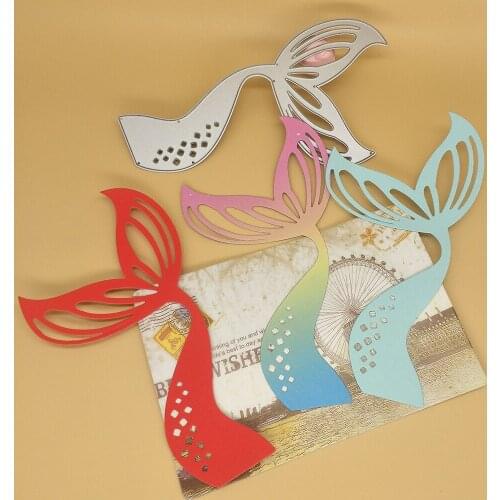 Hollow fish tail, mermaid tail DIY metal cutting mold, scrapbooking, card making, carving background, photo album, handmade artw