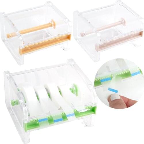 Portable Transparent Acrylic Eyelash Tape Cutter Grafting Eyelashes Cutting Dispenser Adhesive Rotating Tape Holder Makeup Tools