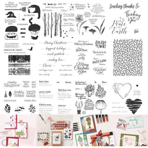 Heartfelt Holly Jolly Wishes Cats Cheer Candy Merry Christmas Clear Transparent Stamp DIY Crafts Card Album Making 2021 Toumai