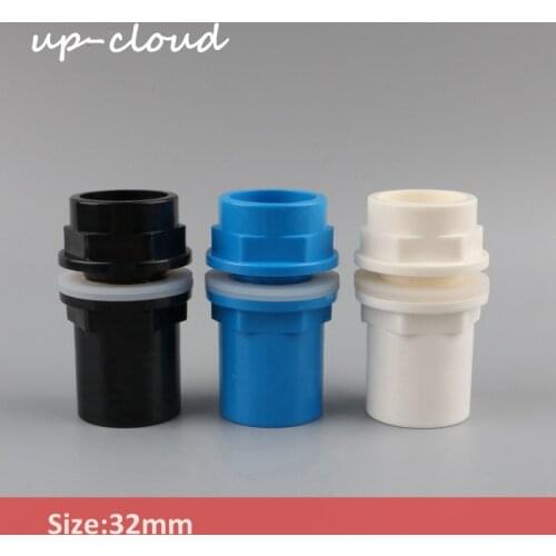 1pc UP-CLOUD PVC 32mm Connector Fish Tank Drain Pipe Accessories Aquarium Drainage System Fittings 1 inch Thread Joint