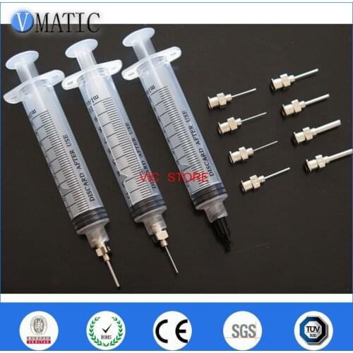 High Quality 10cc/ml Syringe Solder Paste Adhesive Glue Liquid Dispenser Syringes With Stainless Steel Needles 1/2 Inch