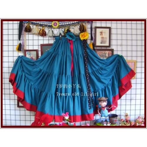 4Tiered 21Yards100%Cotton Tribal Belly Dance Skirt With Border EM04