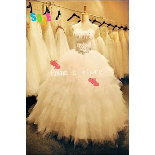 MORI-Summer Real Pictures Free Shipping Elegant High Quality Hot 2018 Elegant A-Line Strapless Court Beaded Fur Wedding Dress Go