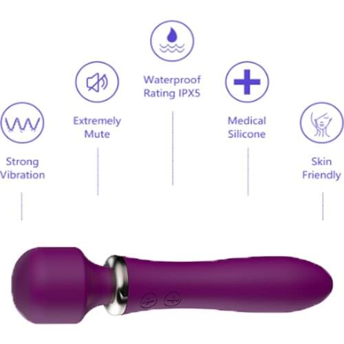 10 frequency powerful wand AV front and rear dual vibrator clitoral stimulator adult toy G-spot vibrating dildo vibrator