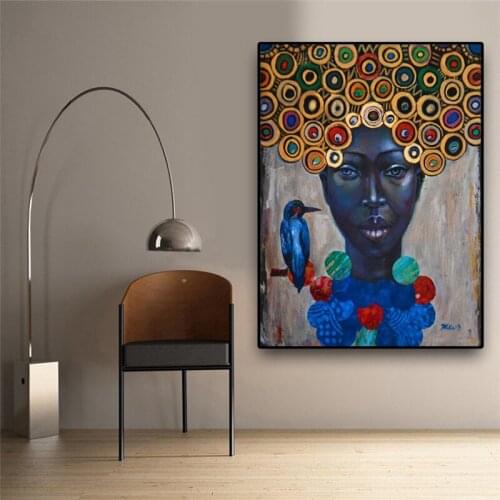100x130cm Abstract African Women Portrait Oil Painting on Canvas Art Posters and Prints Wall Picture for Living Room