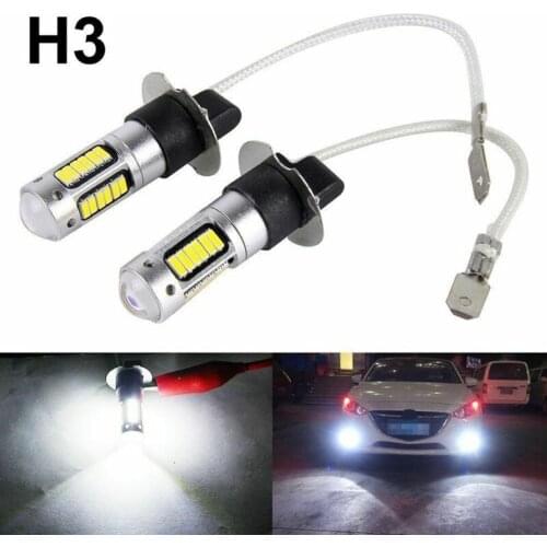 2*H3 LED Fog Light Bulbs Conversion Kit Super Bright Canbus Headlight Bulbs Auto Fog Lamp Day Running Light 6000K White 100W