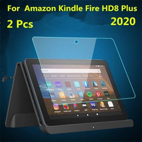 2 pieces tempered glass screen protector for Amazon Kindle fire HD 8 plus 2020 8 inch tablet screen protective film