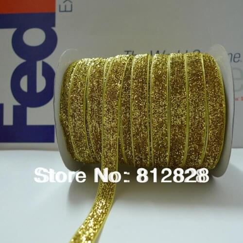 3/8'' 10mm #02 Gold Glitter Ribbon