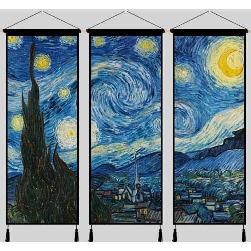 3pcs Canvas Poster Flowers Abstract Starry Sky Painting Wall Tapestry Art Painting Hanging Painting Tapestry Home Decor Wall Art