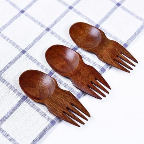 Activing Newly wooden Camping Hiking Travel Out Spork Utensil Spoon Fork Knife Cutlery 500pcs/lot lin4996