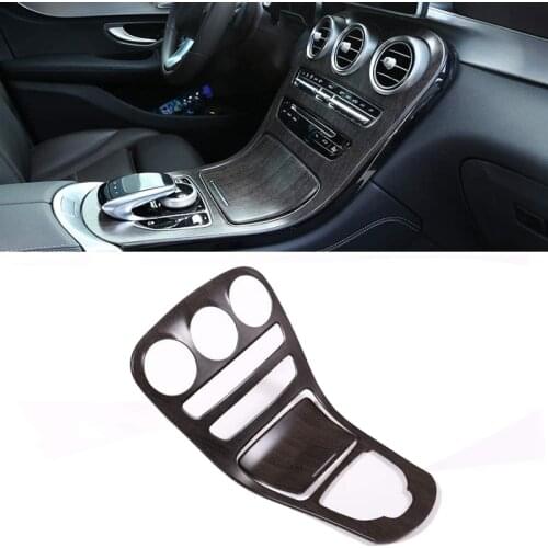 Oak Wood Car Central Control Panel Cover Decorative Frame for Mercedes Benz C Class W205 GLC-Class X253 2015-2018