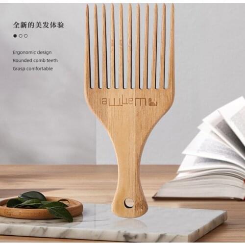 Hair Care Bamboo Comb Wooden Wide Tooth Comb Insert Hair Pick Comb Styling Tool Hot Comb Hair Accessories Barber Accessories