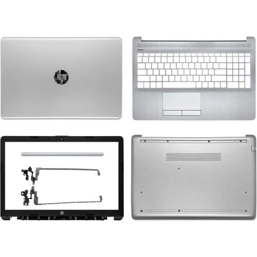 New For HP 15-DA 15-DB 255 G7 250 G7 Top Back Case Laptop LCD Back Cover Front Bezel Hinges Palmrest Bottom Case Silver
