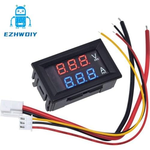 Digital Voltmeter Ammeter Dual display digital current and voltmeter digital meter DC 0-100V 1A 10A 50A 100A 0.28" Red Blue LED