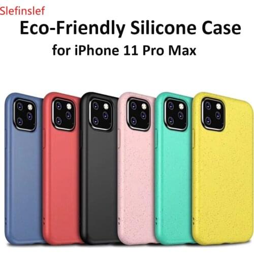 Eco-Friendly Silicone Case For iPhone 11 Pro Max 7 8 Plus XR XS MAX Phone Case Cover For iPhone 6 6s Plus X Soft TPU Wheat Straw