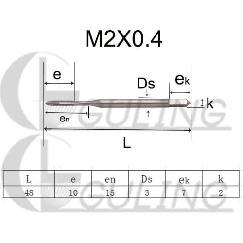 GULING HSS DIN371 Spiral Pointed Tap M2 M2.5 M3 M4 M5 M6 M8 M10 M12 X0.4 X0.45 X0.5 X0.7 X0.8 X1 X1.75 Machine Screw Thread Taps