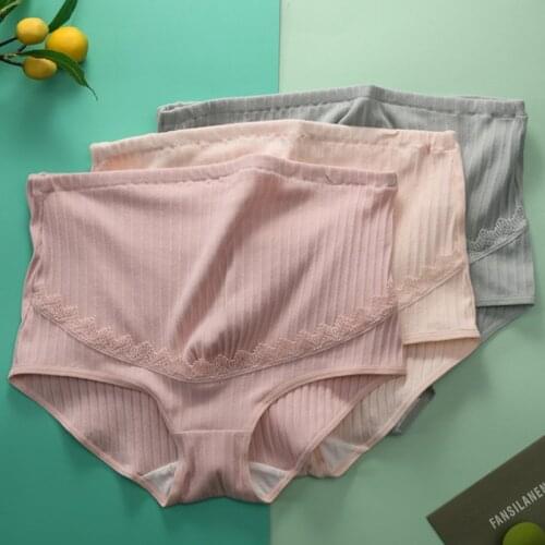 Pregnant Cotton Panties Soft Elastic High-waist Large Size Maternity Panties With Adjustment Belt Breathable Comfortable Briefs