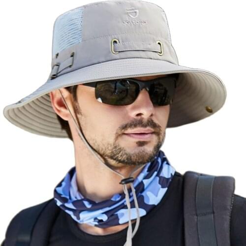 Outdoor Summer Fishing Hats Male Breathable Waterproof Quick Dry Fisherman Cap Men Anti-UV Sunshade Hiking Beach Bucket Hat