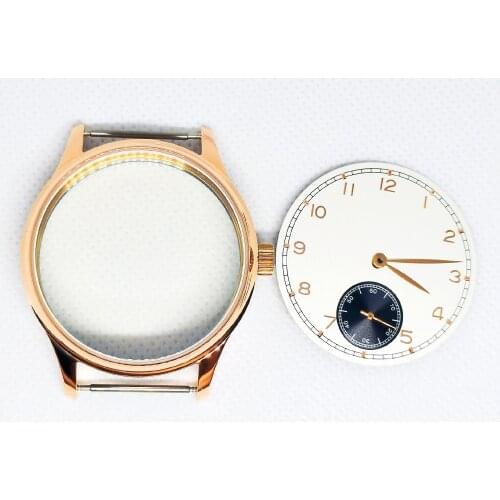 Mans Watch Part For Manual Winding Movement Seagull 9310 Eta 6498 Case And Rose Gold Dial Hour Hand Total