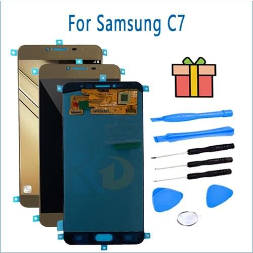 Mobile Phone LCDs For Samsung Galaxy C7 C7000 LCD Screen With Touch Panel Assembly