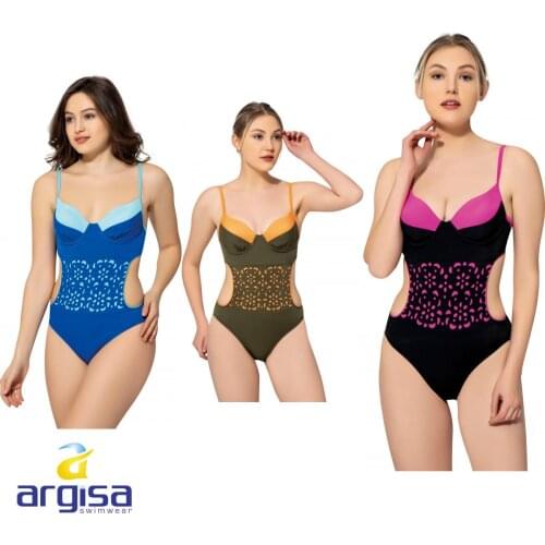 Argisa 6007 Laser-Cut Fishnet Color Monokini 36-42 Turkey Womens Swimwear Fashion One Piece Beachwear Bodysuits