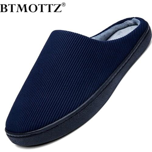 Winter Men Indoor Cotton Slippers Plush Warm Lightweight Shoes Non-Slip Couple Dual-Use Cotton Slippers Men Home Casual Sandals
