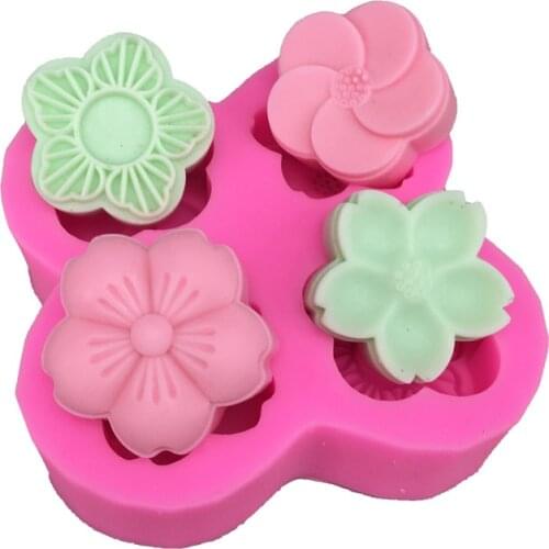 Handmade Soap DIY Silicone Mold Flower Sakura Cherry Blossom Shape Cake Decorating Tool Homemade Soap Aromatherapy Candle Mold