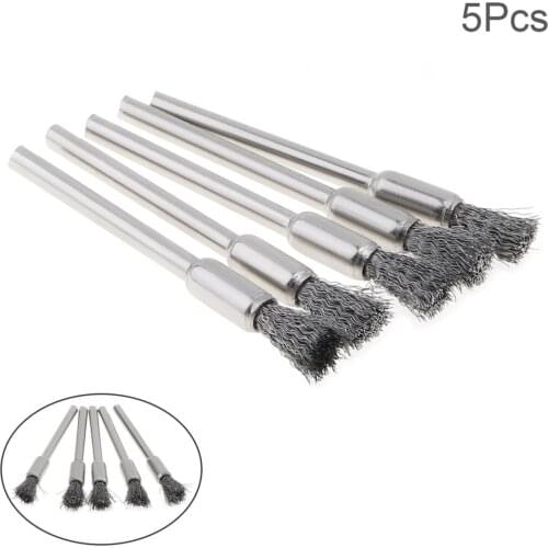Stainless Steel Wire Wheel Brushes Set Kit for Mini Drill Rotary Tools Polishing Brush 5 Pcs Metal Rust Removal