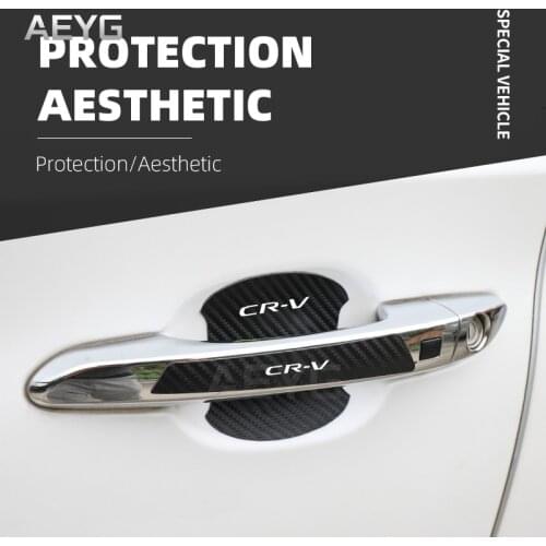 Car Door Handle Carbon Fiber Stickers Film For Honda CRV CR-V 2021 Protector Decals Vinyl Auto Automotive Goods Accessories