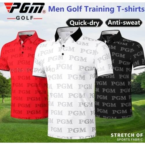 Pgm 2021 Summer Golf Trainning Clothes Men Short-Sleeved Golf T-Shirt Printed Tennis Baseball Sports Wear Male Tops M~XXL